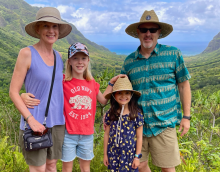 Steve and family in the Kualoa Mountains, windward Hawai'i