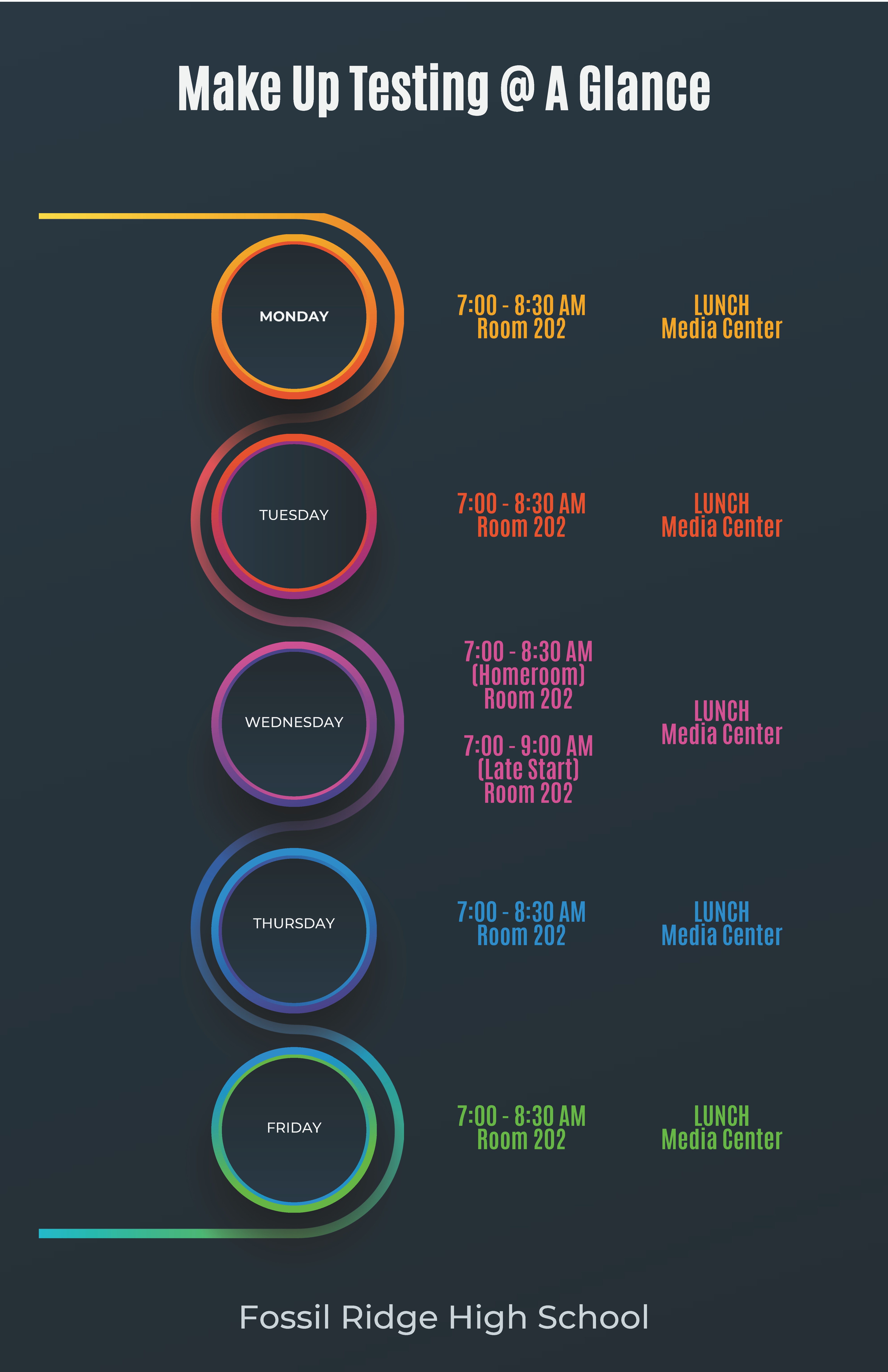 Testing Center Schedule